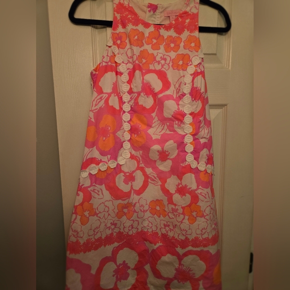 Lilly Pulitzer Pearl Dress in Pansy Dance Print Sheath Mini Size 2 Lined Pink - Picture 2 of 10